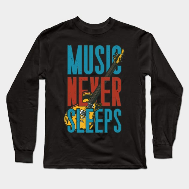 Music never sleeps Long Sleeve T-Shirt by Verboten